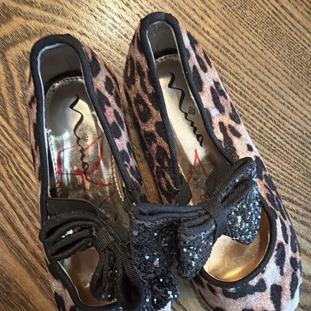Nina Little Girls Leopard Print Flats  Size 8 - Picture 2 of 7